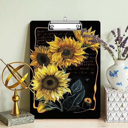 Miniatura 7 de Portapapeles de plástico con soporte para bolígrafo, tamaño carta A4, lindo portapapeles con clip de perfil bajo y lazo para colgar, adecuado para