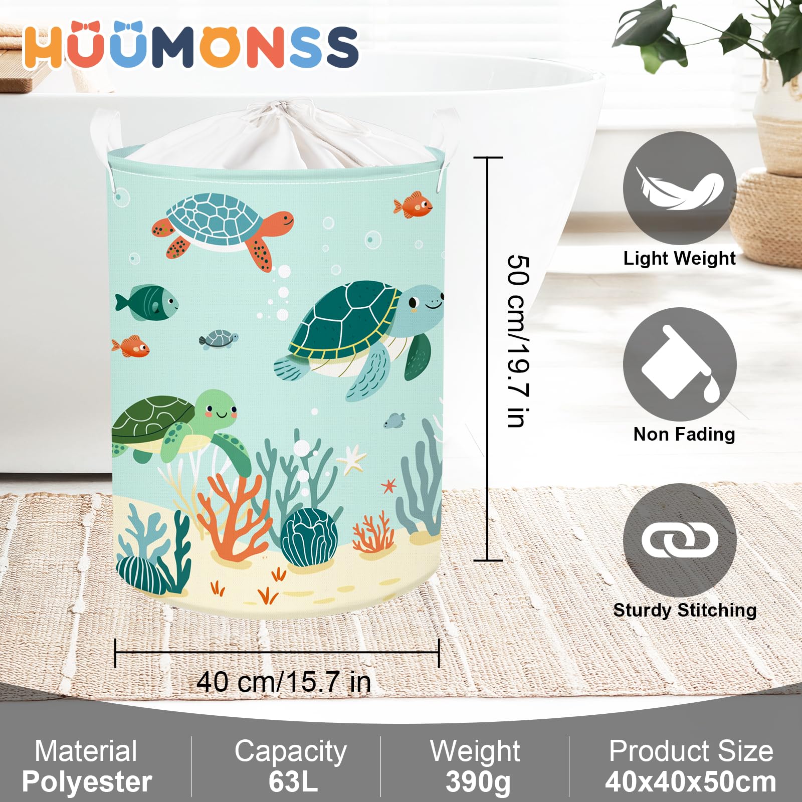 Paniers à Linge Pliables Queue De Sirène Pour Fille - Panier De Rangement 36L Pour Jouets Et Vêtements - Décor Marin Coloré Pour Chambre Et Salle De Bain - 4