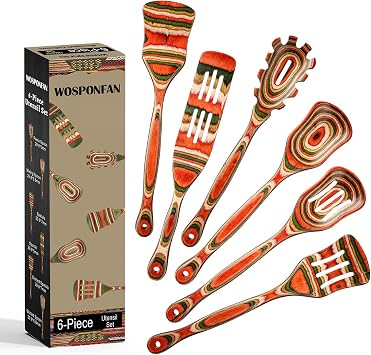 Pakkawood Kitchen Utensils for Cooking,Wooden Cooking Utensils
