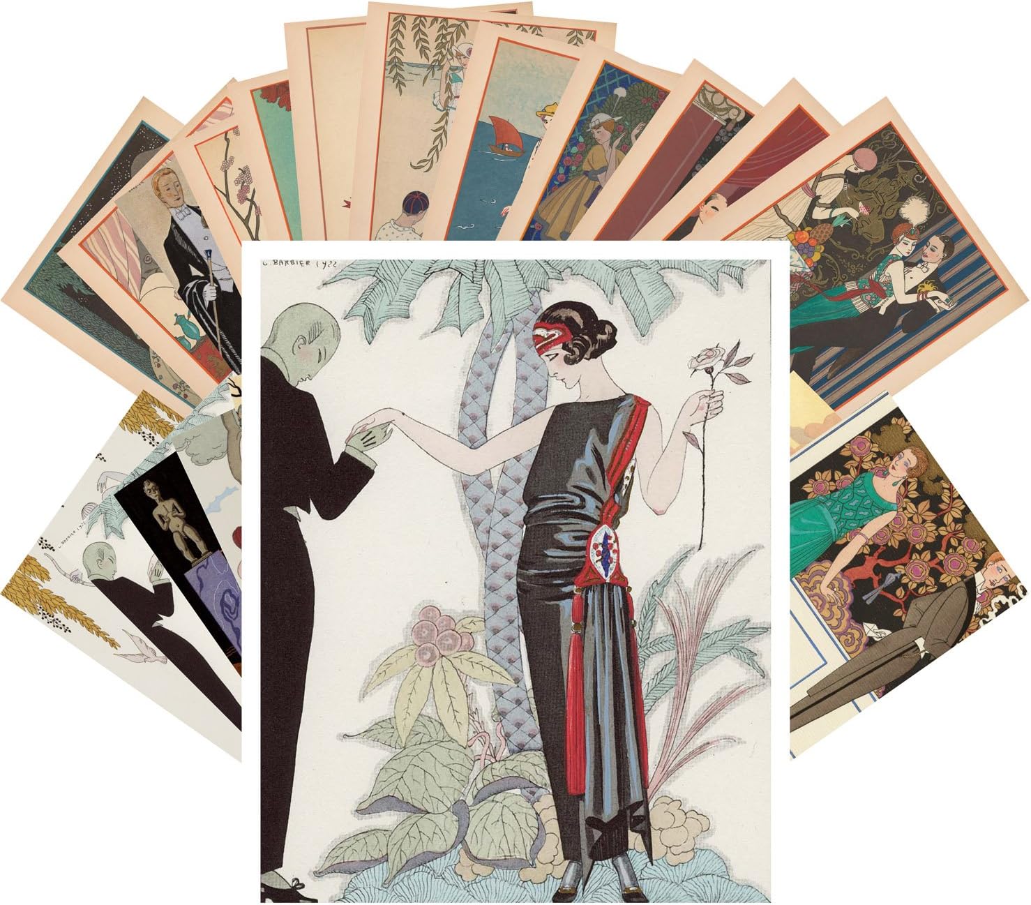 PIXILUVVintage PostCards 24 pcs George Barbier Ponchoir Art Deco La Vie Parisien vol 1