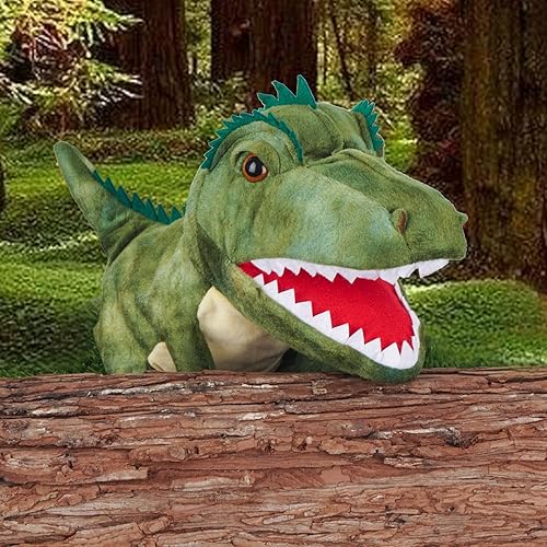Miniatura 9 de Marionetas de mano de dinosaurio de felpa, juguete de dinosaurio suave, regalos para niños (2 piezas)