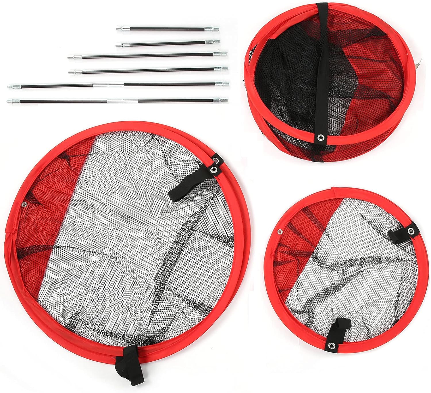 3 in 1 Nylon Golf Chipping Practice Net Set, Foldable Indoor and Outdoor Training, Large Medium Small Sizes - Durable Nylon Material, Easy Installation, Ideal for Backyard and