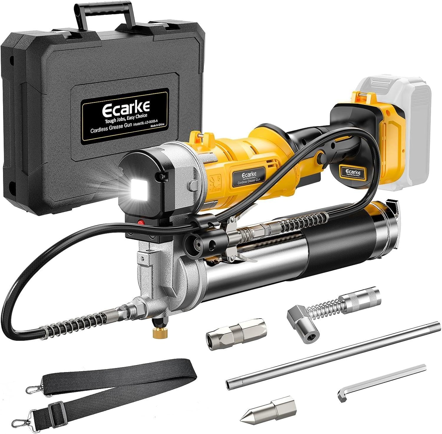 Ecarke Pistola engrasadora compatible con batería Makita de 18 V (sin batería)