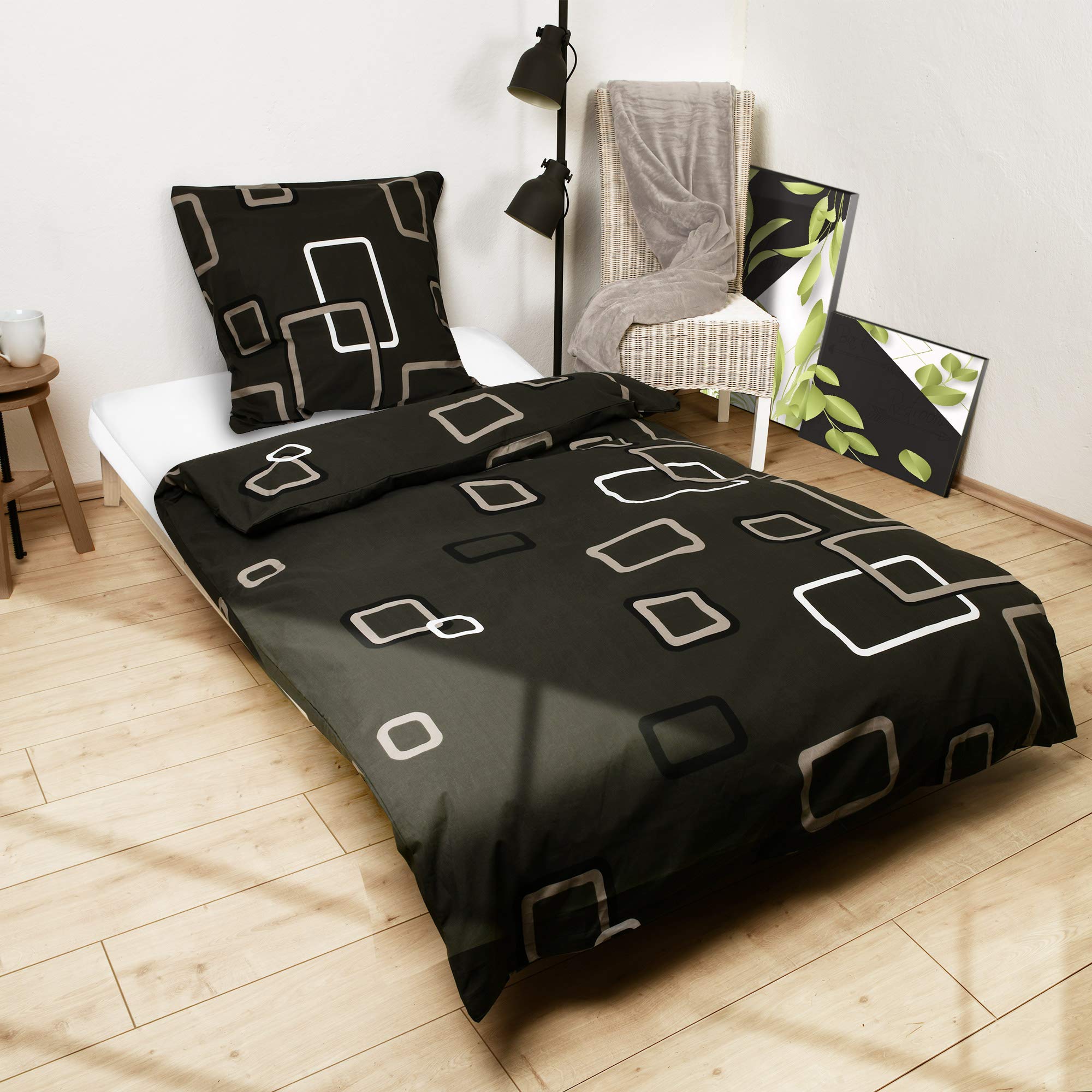 Housse de couette 155x220 cm 100% coton Noa | Le prestige du tissage renforcé pour votre lit