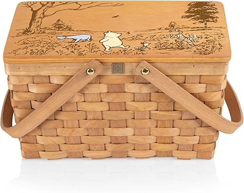 Picnic TIME Disney Winnie The Pooh Poppy - Cesta de picnic personal, bolsa de almuerzo aislada, lonchera retro, (beige)