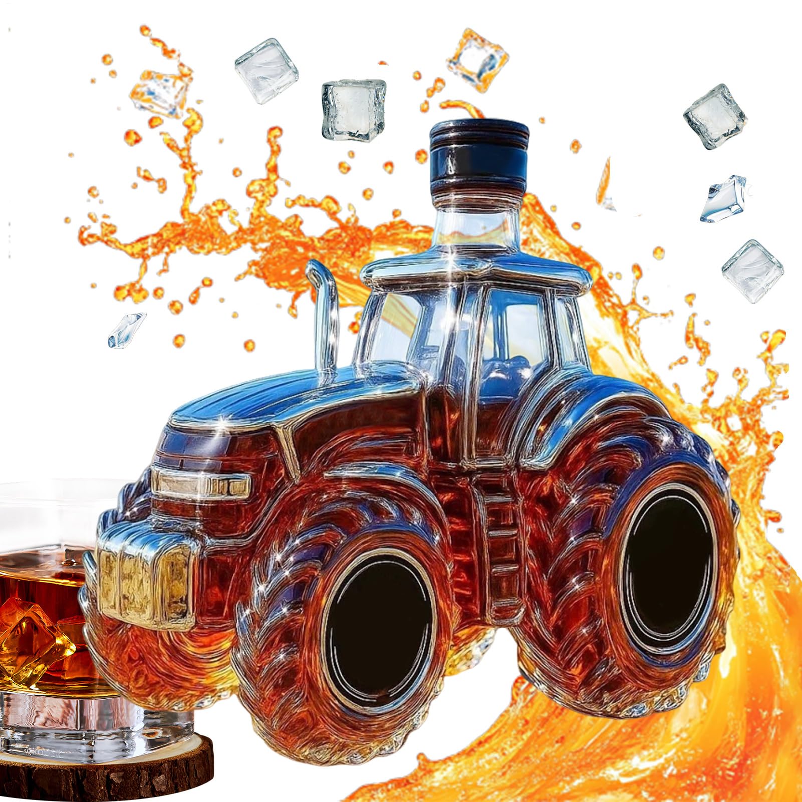 Karafka do whisky, 300 ml, dozownik alkoholu, ozdoba na biurko, szklana butelka na karafkę do whisky, do napojów burbonowych, napojów, rodzinnych spotkań, na Boże Narodzenie, wesela, do restauracji