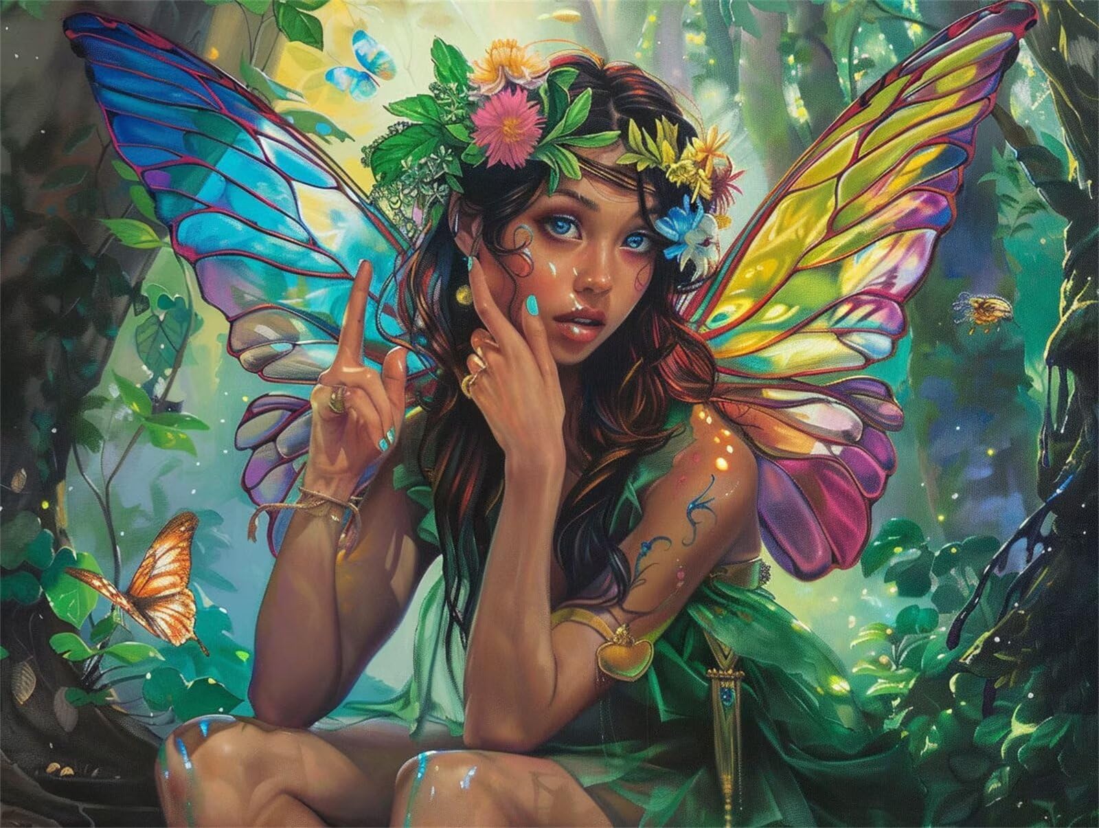 Dipingere con i Numeri per Adulti ragazza Paint by Numbers Kit Farfalla Fai da te Hobby Creativi Adulti,Dipingi con i Numeri con Pennelli e Acrilico Pigmento,Decor della Parete di Casa 50x70cm M-424