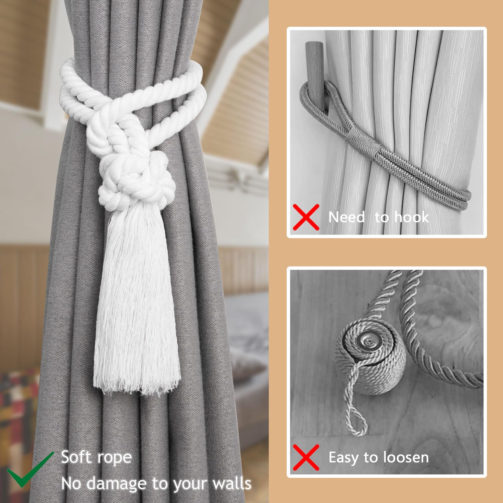 GARDINIA Fermatenda Infinity Con Calamita - Nero, 13.5x5.5 Cm, Per Tende E Tessuti - Foto 2