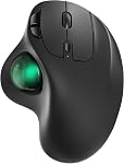 Nulea M501 Wireless Trackball Mouse, Rechargeable Ergonomic, Easy Thumb Control, Precise & Smooth Tracking, 3 Device Connection (Bluetooth or USB Receiver), Compatible for PC, Laptop, Mac(Red)