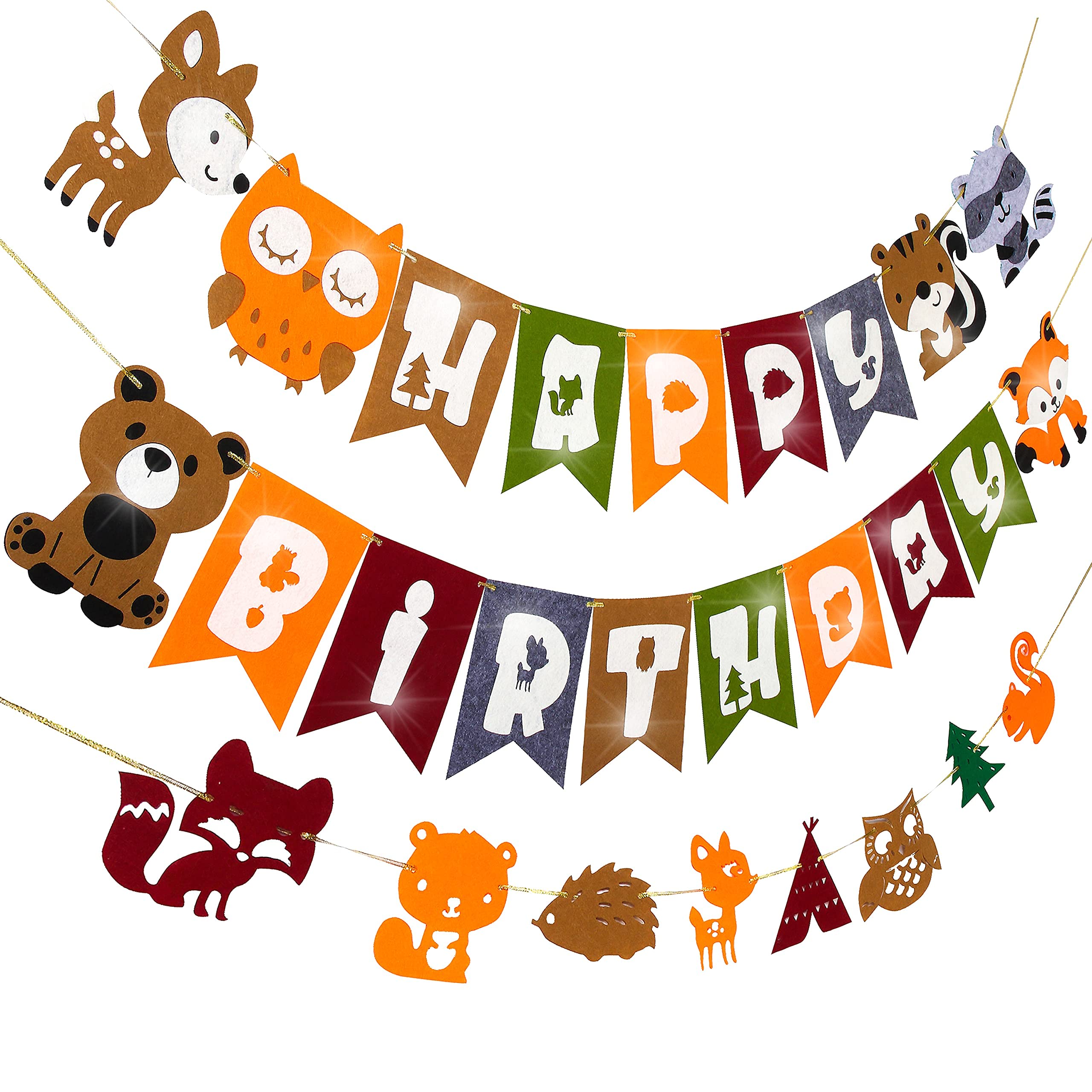 C L cooper life Woodland Party Decorations Woodland Theme Banner Garland for Forest Animals Party, Woodland Theme Baby Shower Birthday Party Supplies