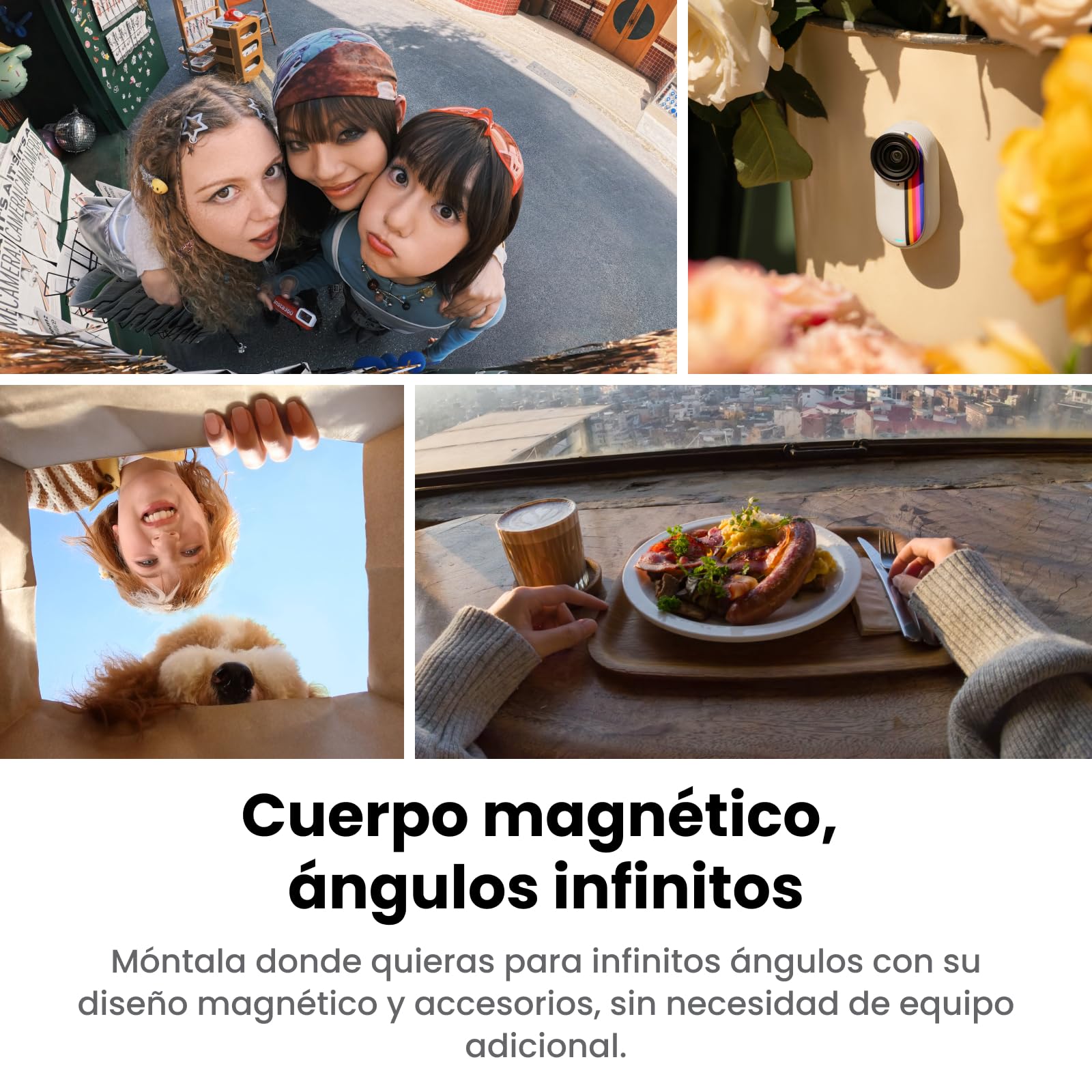 Insta360 GO 3S Paquete Retro Edición Especial 128GB Blanco - Cámara Vlog 4K pequeña, Cámara POV Manos Libres, Filtros Retro, 4K30fps, Batería Extra, portátil para imágenes cotidianas
