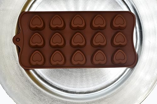 Miniatura 8 de Juego de chocolate con forma de corazón a corazón, molde de silicona, molde de silicona, molde duradero, horno, congelador, microondas,