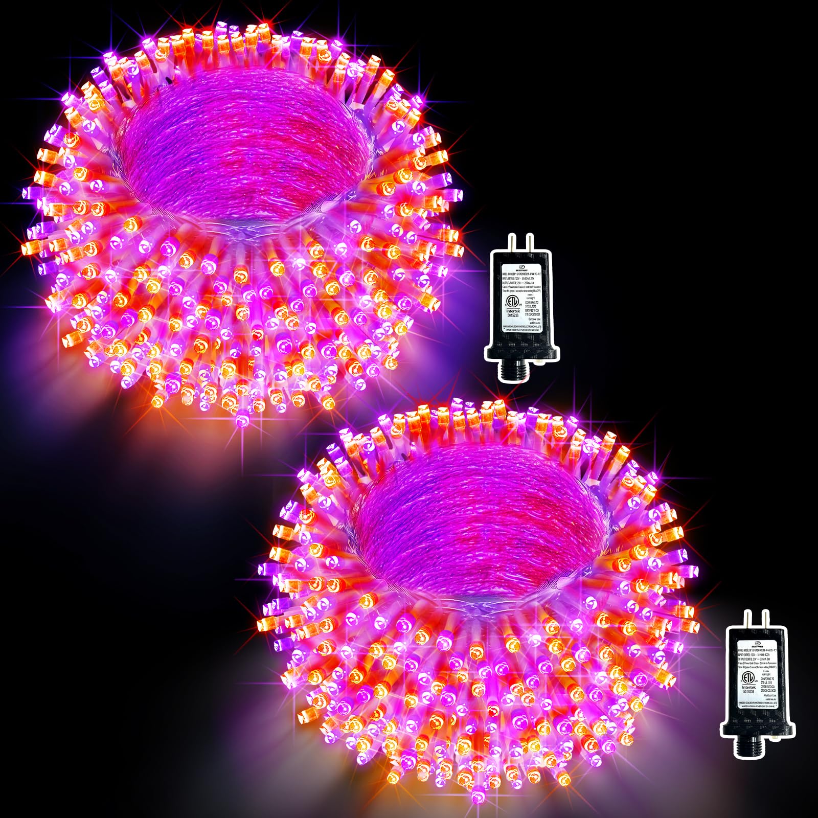 バタフライフェアリー　With Love at Christmas JXLEDAYY 2 Pack Each 66ft 200 LED Halloween Lights Outdoor