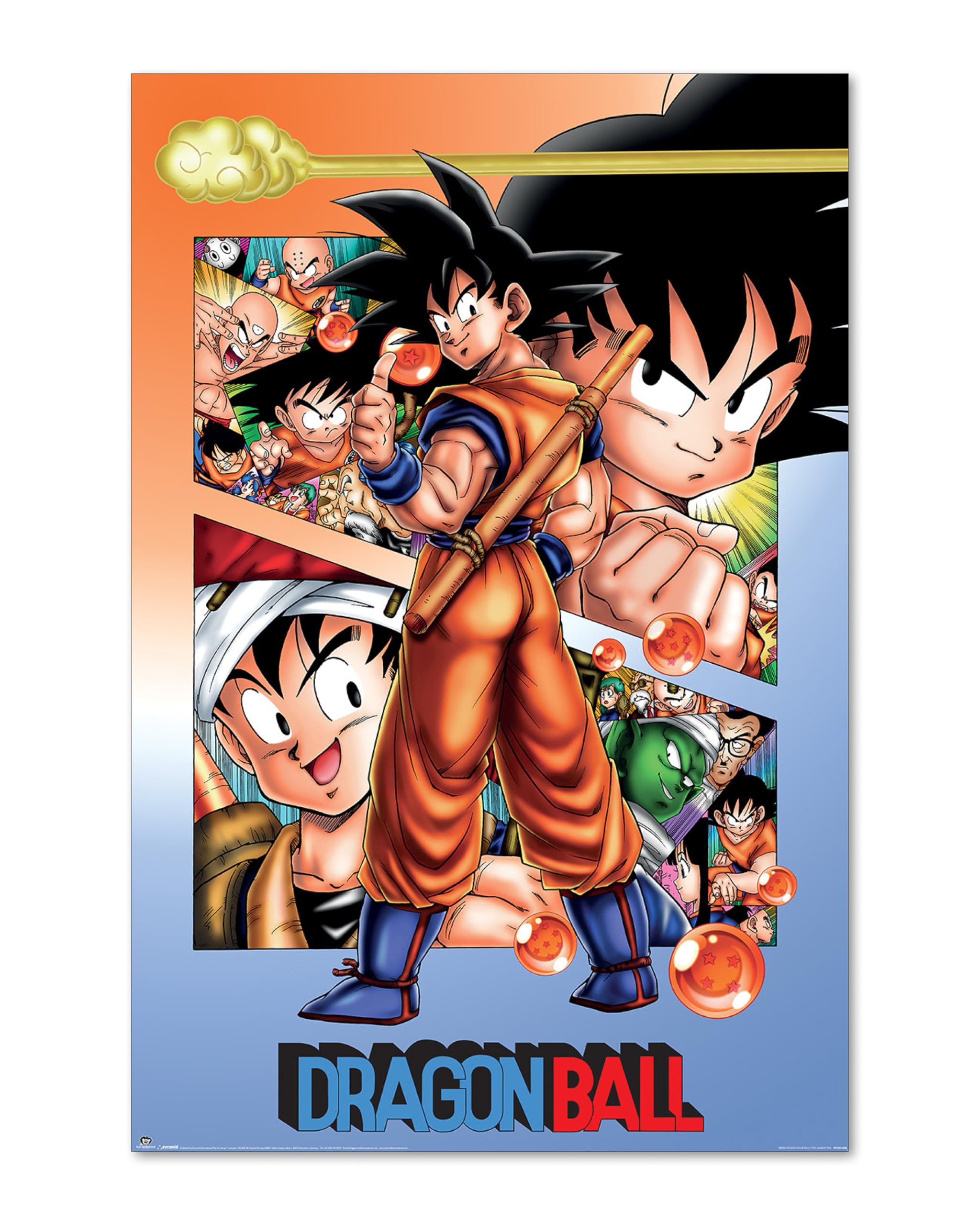 Pyramid International Dragon Ball Poster - Son Goku Motif - Anime Wall Poster 61 x 91.5 cm - Official Manga Wall Art for Fans