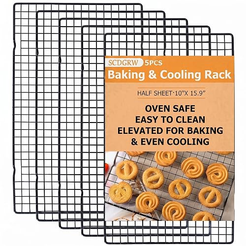 SCDGRW 5PCS Cooling Racks for Cooking and Baking 10 x 16 Wire Rack