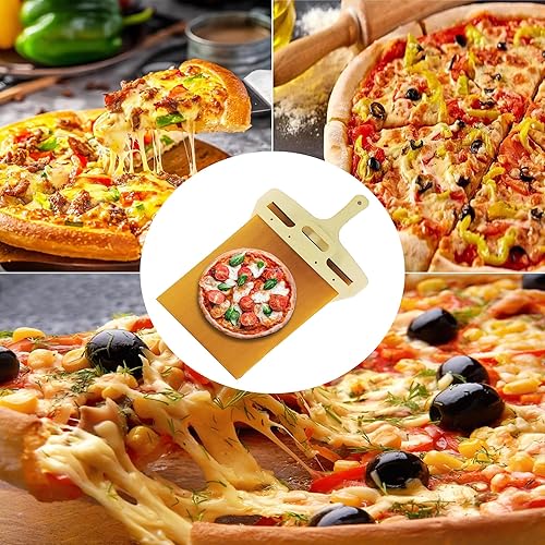 Miniatura 5 de Pala Pizza Peel - Pala Pizza Scorrevole, la cáscara de pizza que transfiere la pizza perfecta, paleta de pizza con asa, espátula antiadherente para