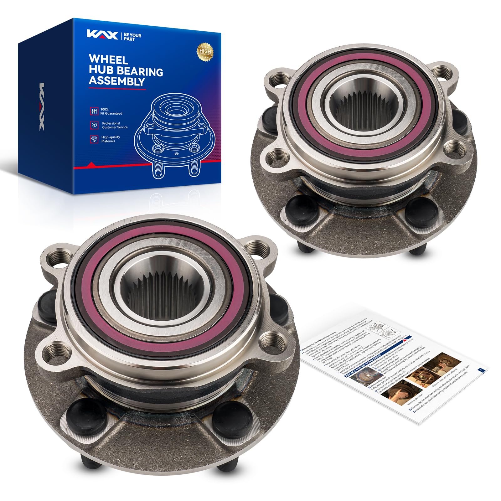 Amazon.com: KAX 513347 2PCS Front Wheel Hub Bearing Compatible