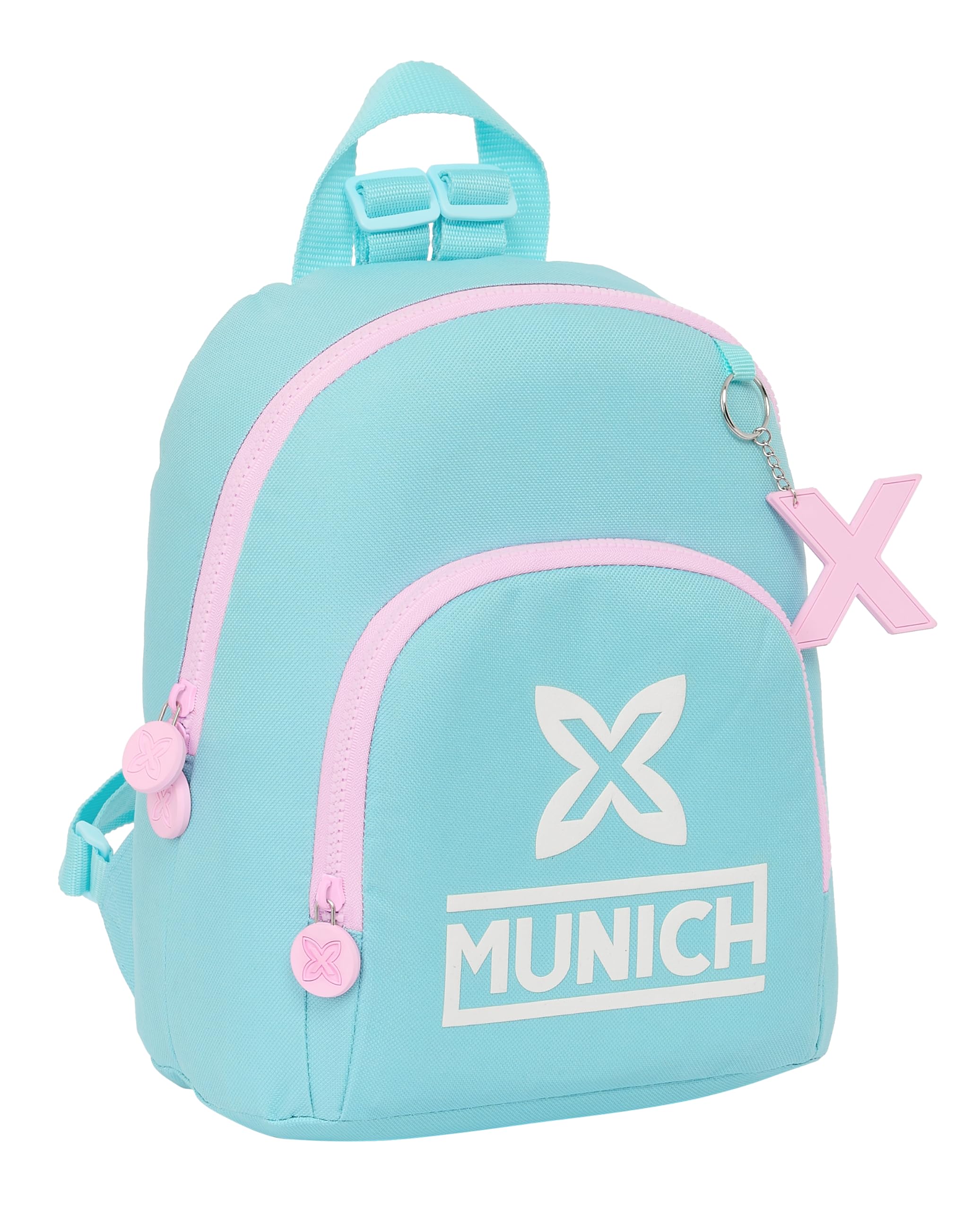 Safta MUNICH HEAVEN - Mini Mochila para Uso Diario, Ideal para Niños de Diferentes Edades, Cómoda y Versátil, Calidad y Resistencia, 25x13x30 cm, Color Celeste
