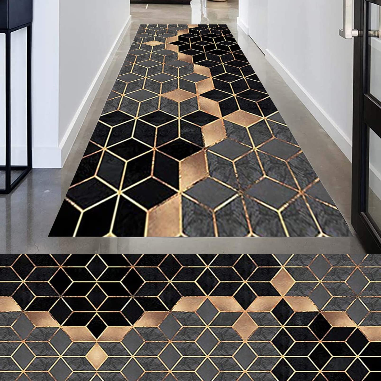 Felpudo Felpudo para Puerta de Interior 90x180cm Lavable Antideslizante alfombras estrechas Entrada Multiusos decoración del hogar para Comedor lavandería E 22945