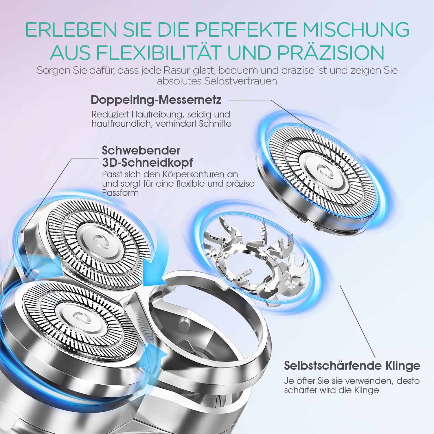 VOYOR Damenrasierer Elektrisch Epilierer Damen Rasierer Damen Intimrasierer Für Frauen Wasserdichter Gesichtsrasierer Frauen Armen Beinen Tragbar Type-C Wiederaufladbar ES310 (Gold)