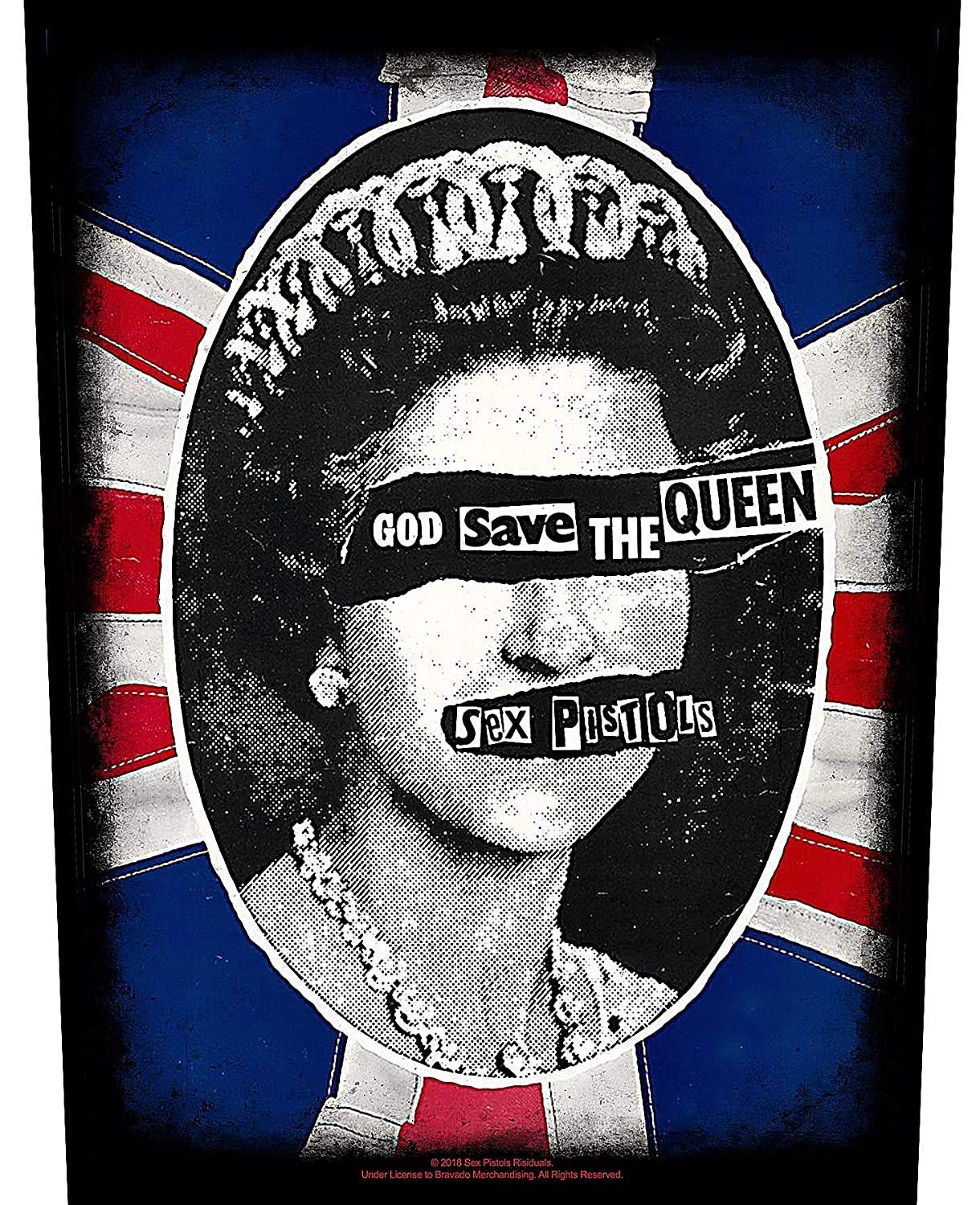 Sex Pistols God Save The Queen  Large Size Printed Sew On Back Patch Official