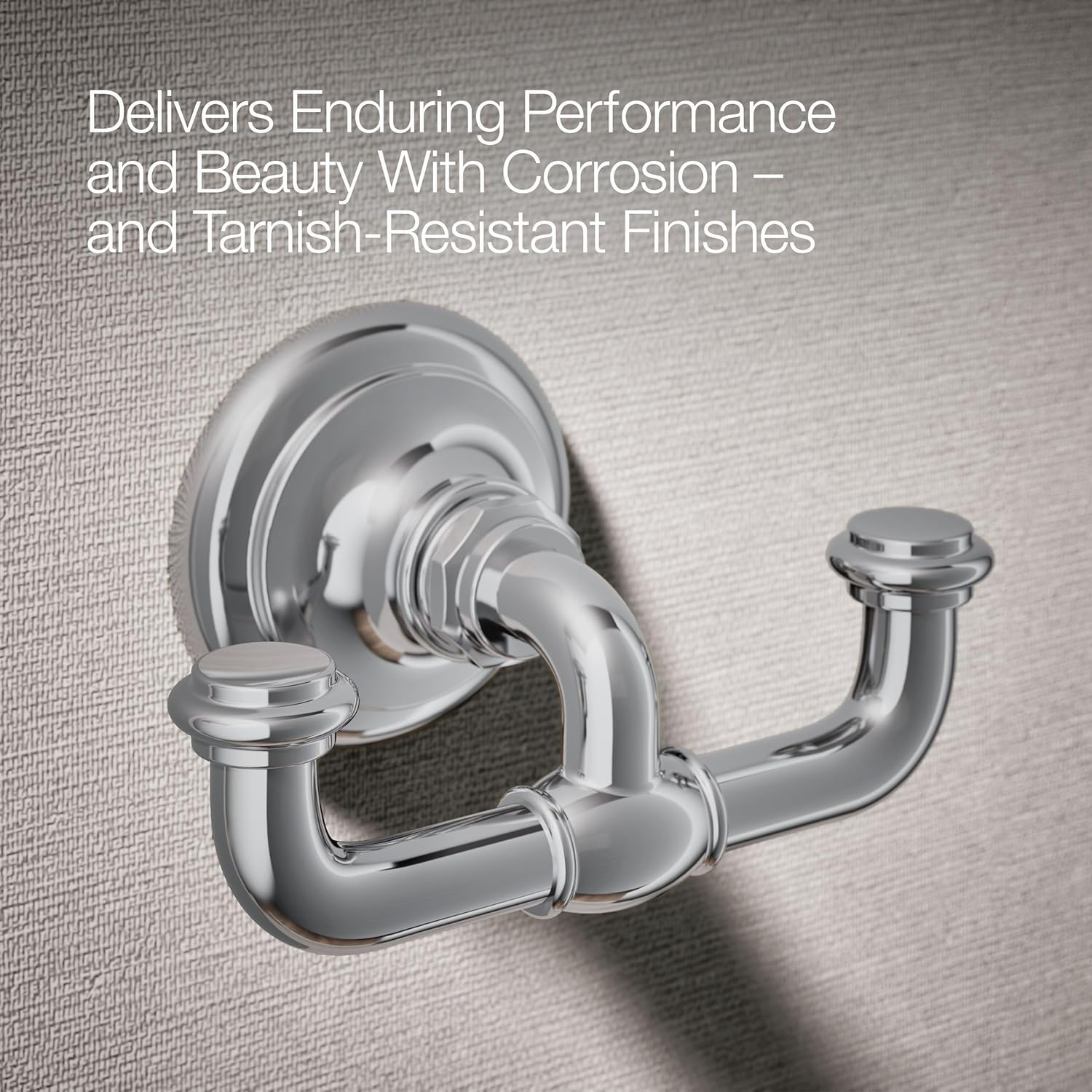 Kohler 72572-CP Artifacts® Double Robe Hook, Polished Chrome