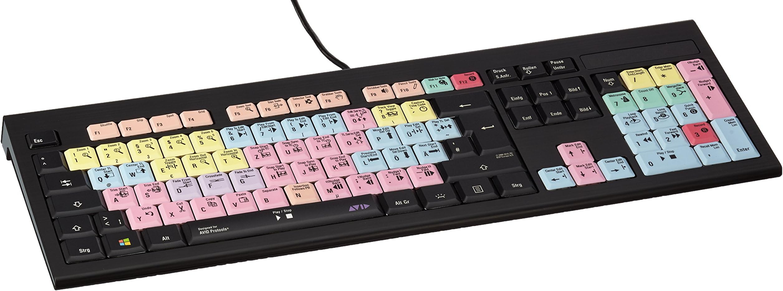 LogicKeyboard LKB Pt Apbh de Avid Pro Tools Astra German (PC/Slim) Keyboard Black/Coloured