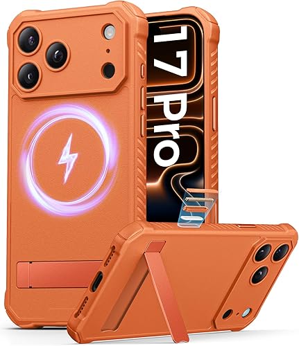Miniatura 11 de Funda para iPhone 17 Pro con soporte y botón de control de cámara, compatible con MagSafe y protección completa de la cámara, funda delgada de
