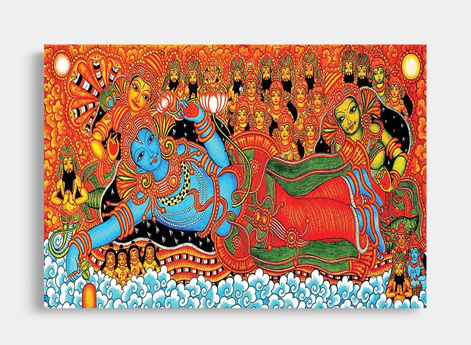 SCPmarts Kerala Mural Art Canvas Painting Framed | Kerala Painting Wall Decoration | Kerala Mural Canvas Painting | Kerala Mural Art Wall Decor | Kerala Mural Art Wall Painting | Wall Murals For Living Room | Size 20 Inch x 14 Inch (THEME4) (B0BS1BWPH2) Amazon Price History, Amazon Price Tracker