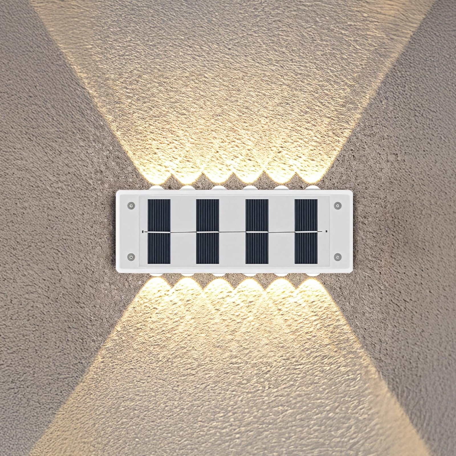 6 sztuk lamp solarnych do ogrodzenia, montażu ściennego, regulowana jasność (7 trybów), wodoodporne ABS + PC, idealne do ogrodu, na patio, taras i podwórko