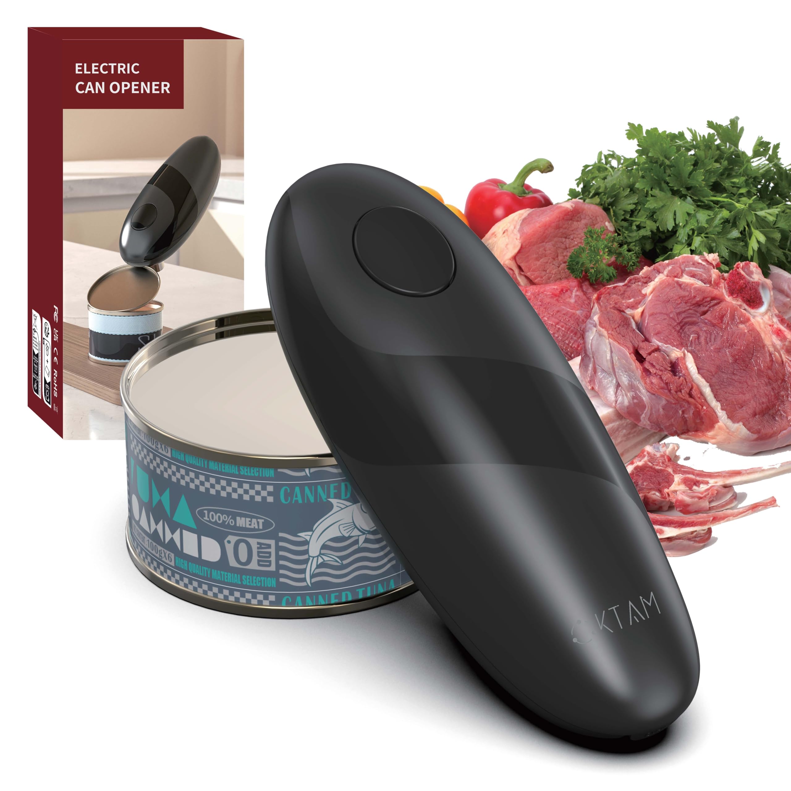Automatic Can Opener for All Can Sizes Smooth Edge Magnetic Design for Seniors with Arthritis Hands Free Kitchen Gadget & Food Safety Battery Operated Easy Use for Home & Travel