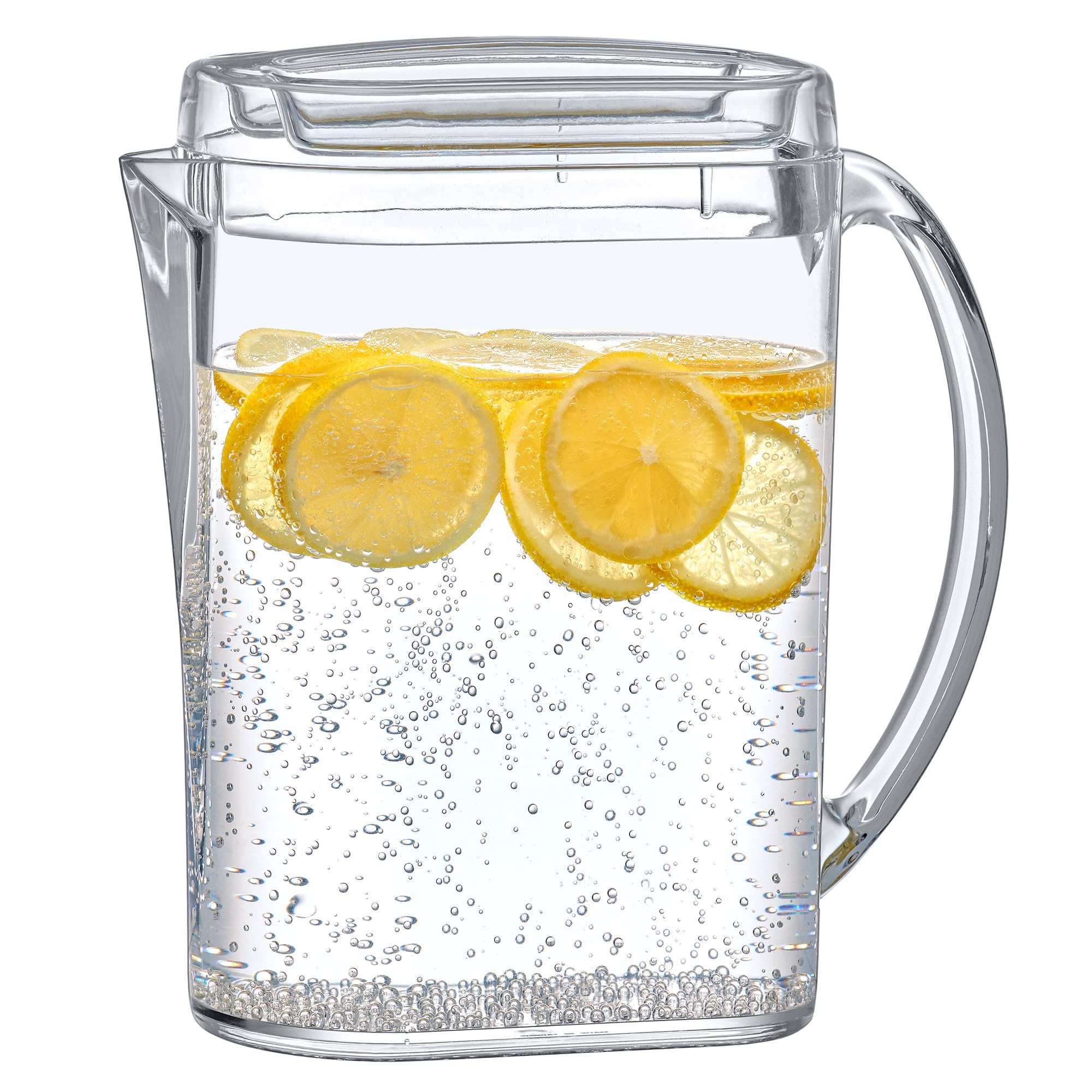 Amazing Abby - Fitly - Acrylic Pitcher (90 oz), Clear Plastic Water Pitcher with Lid, Fridge Jug, BPA-Free, Shatter-Proof, Great for Iced Tea, Sangria, Lemonade, Juice, Milk, and More