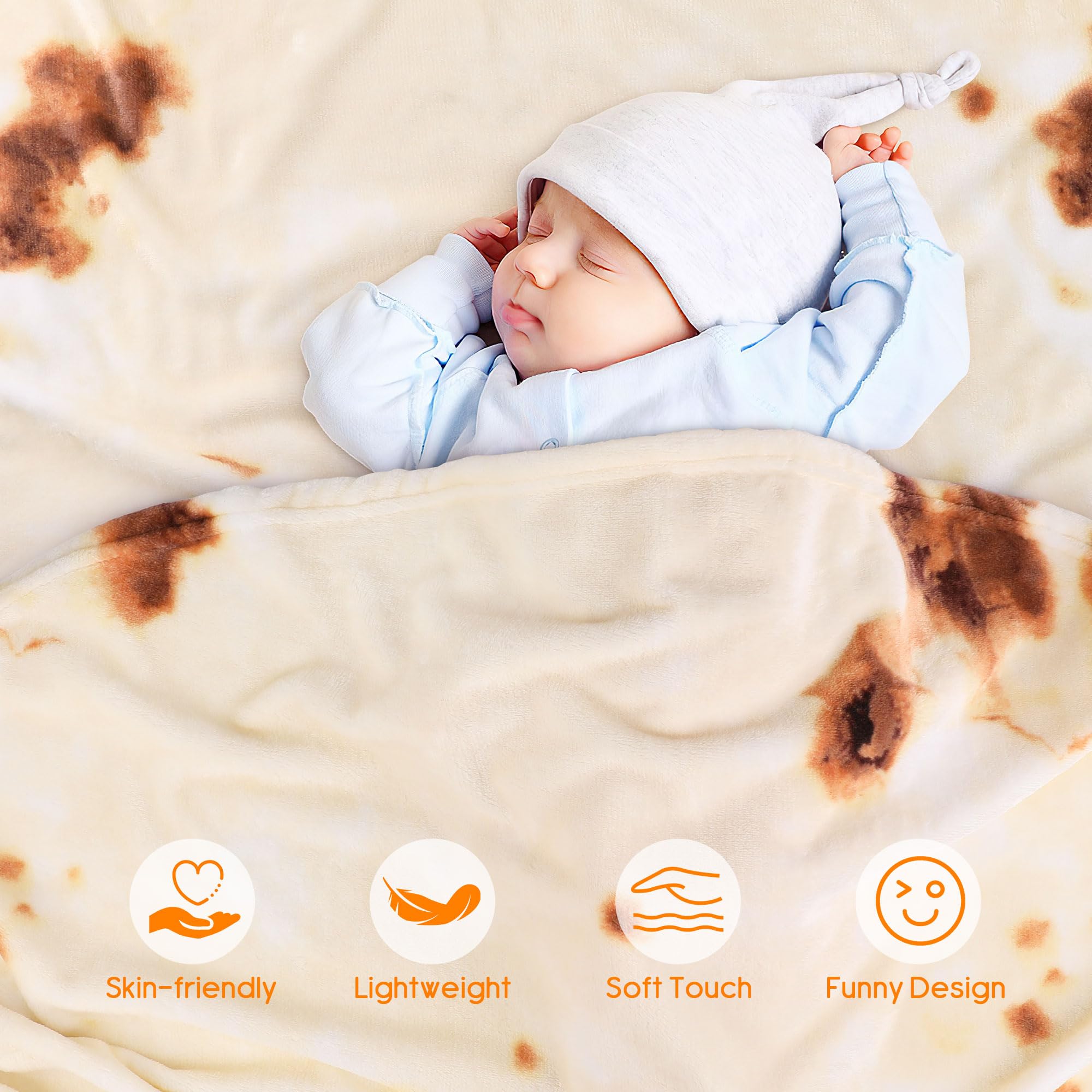 SeaRoomy Manta de burrito para bebé, manta de tortilla para bebé, manta redonda suave de tortilla de burrito para recién nacidos, regalos divertidos para baby shower y cumpleaños