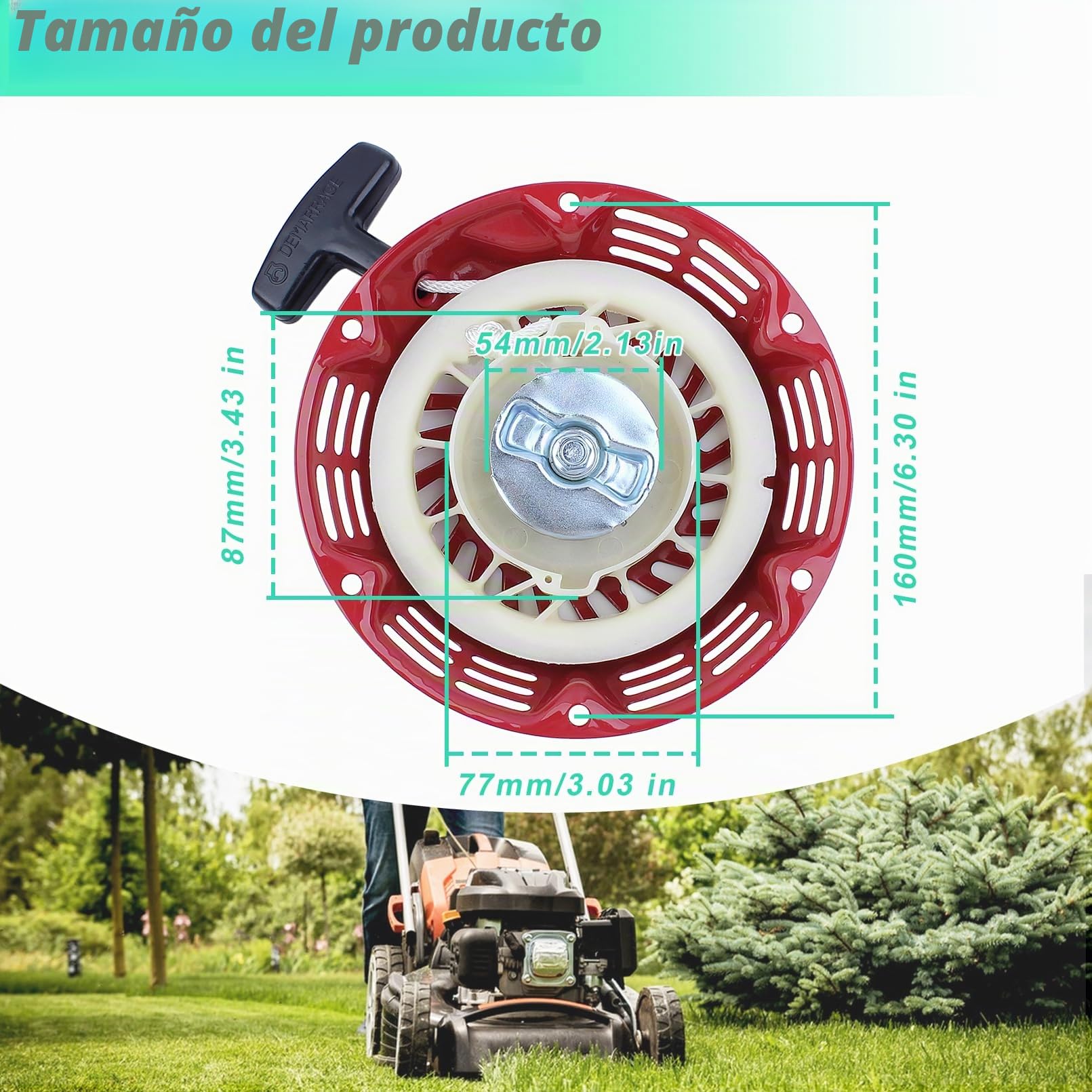 Adefol Arrancador de Retroceso para Honda GX120 GX160 GX200 GX140 5.5HP 6.5HP, Arrancador + Taza de Arranque + Puños + Cordón + Tornillos Accesorio de Motor Kit 12 en 1