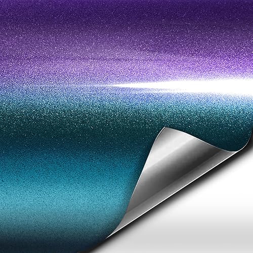 Miniatura 2 de VViViD + Cambio de color azul camaleón metálico brillante a morado (1 pie x 5 pies) con liberación de aire