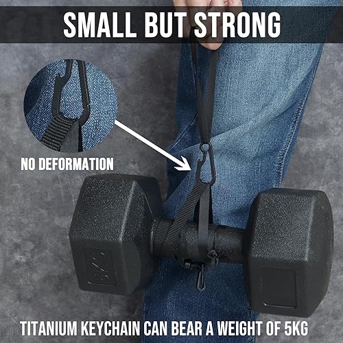 Miniatura 3 de Small Titanium Keychain Clip with Titanium Key Ring, Key Chain Clip Key Holder