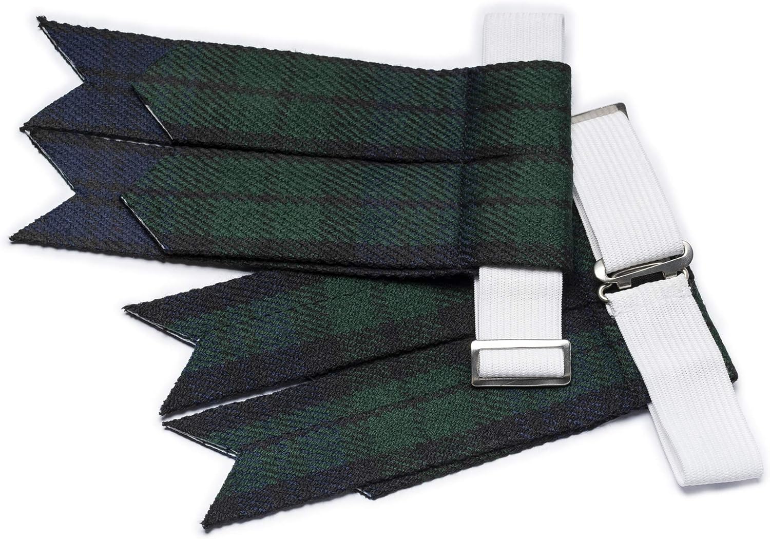 Kilt Flashes for Men with Heavy Buckle Adjusters, Plain & Tartan Kilt Sock Flashes. - Image 2