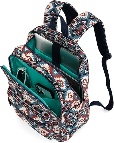 Miniatura 9 de Montana West Mochila de campus estilo bohemio étnico azteca bohemia, impermeable, casual, bolsa de viaje vintage, F-Turquesa, Mochilas de lona