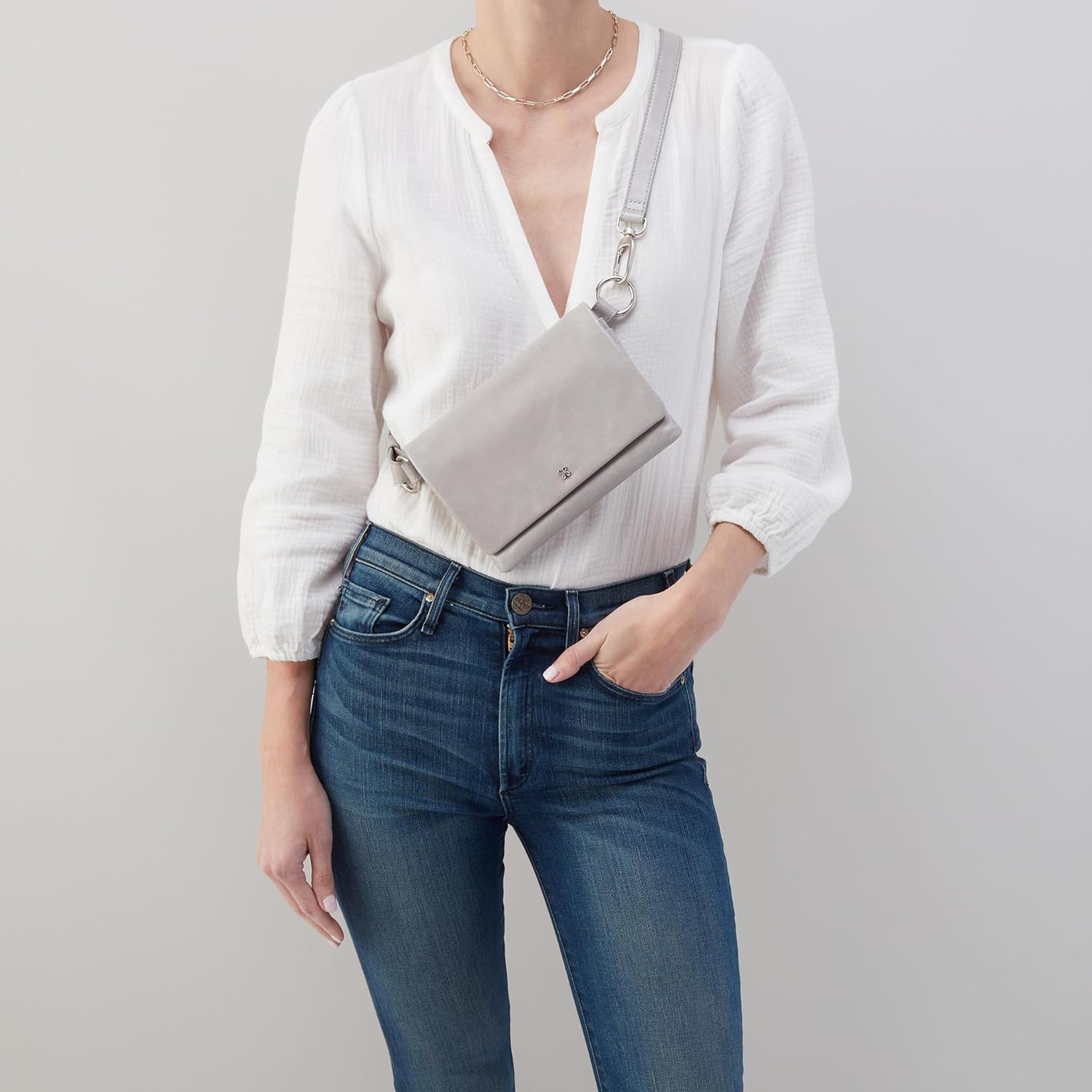HOBO Winn Leather Belt Bag for Women, Convertible Crossbody and Shoulder Bag