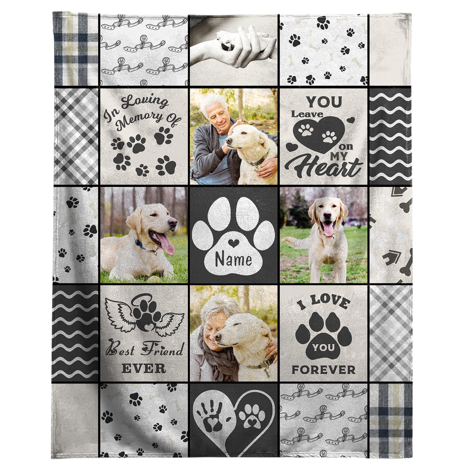 RESPRO Personalised Dog Blanket with Photos Custom Gifts for Pet Dog  Lovers, Customized Puppy Blanket for Pets, Dog Gift for Dog Lovers, Dog Mom  Gifts
