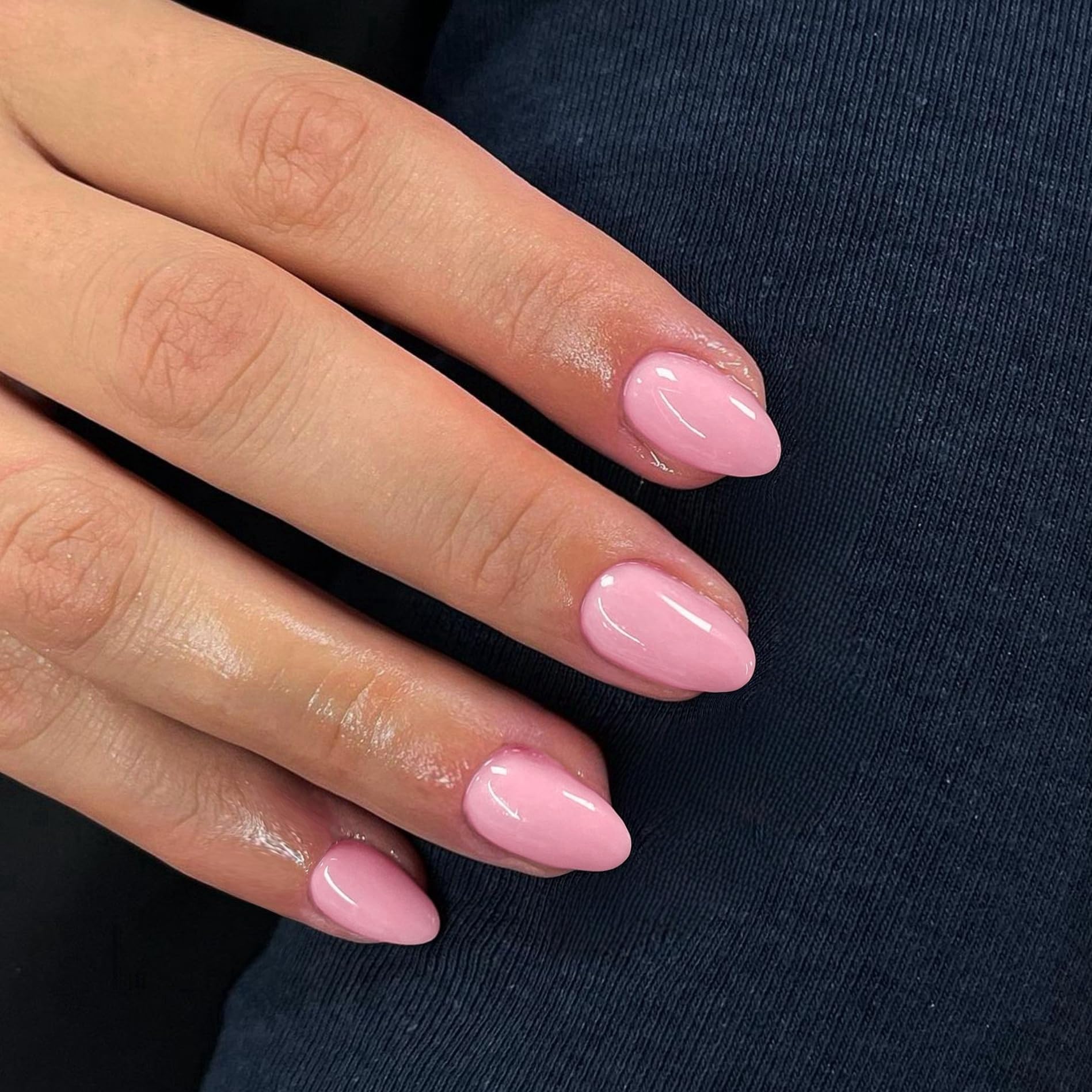 SXVME Baby Pink False Nails Short Oval, Simple Acrylic Press on Nails Short, Pink Fake Nails Press on - Image 3