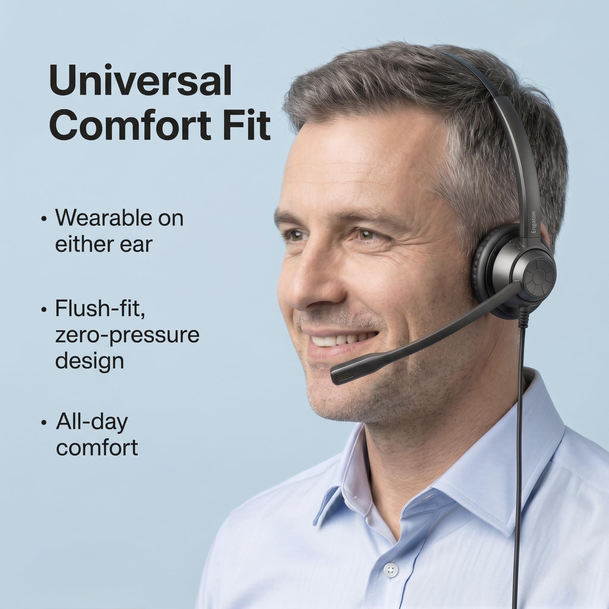 X1 Cuffie cablate per ufficio, cancellazione del rumore, cuffie per comunicazioni con microfono, design mono/doppio leggero per call center, reception, lavoro remoto e studenti