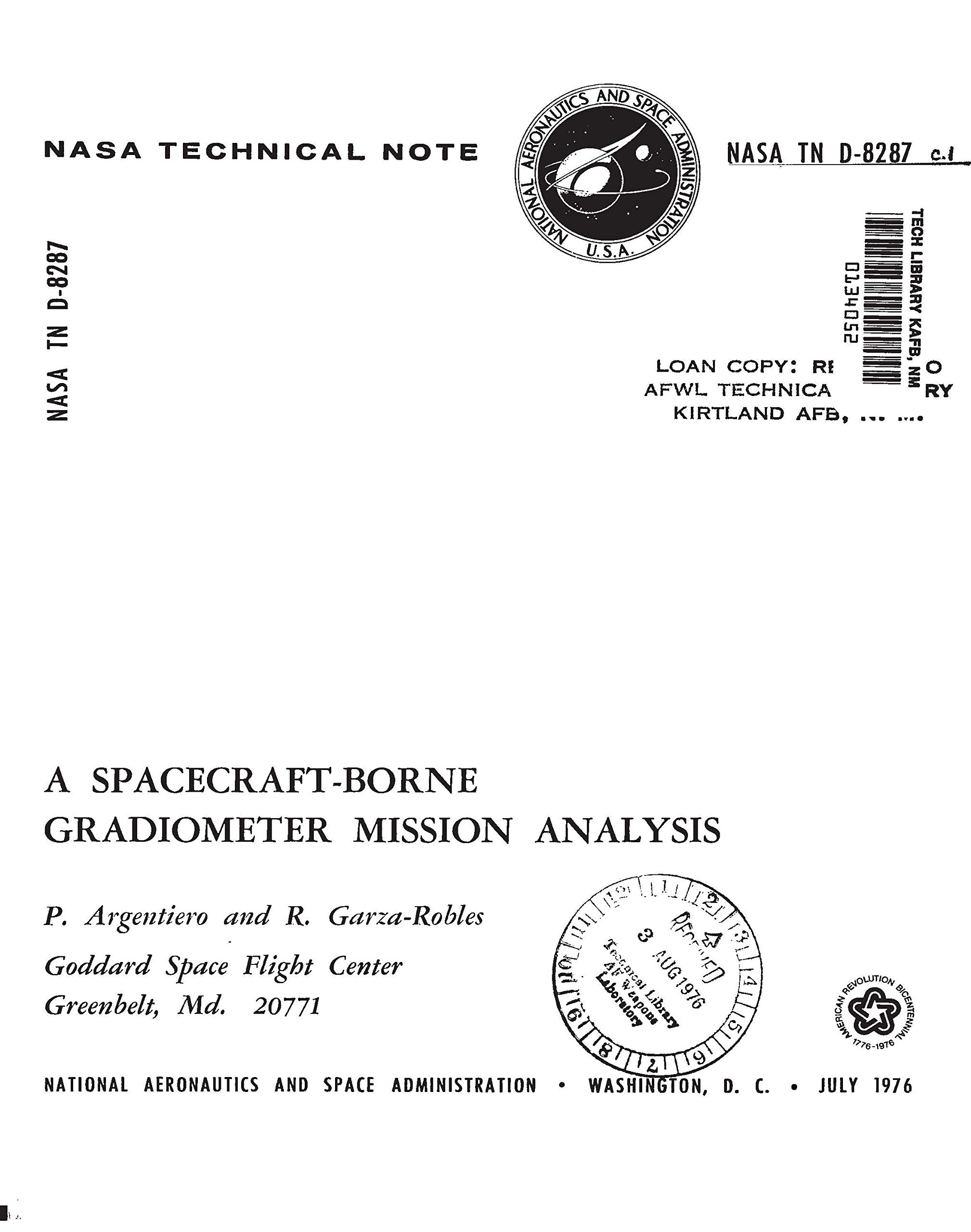 A spacecraft-borne gradiometer mission analysis