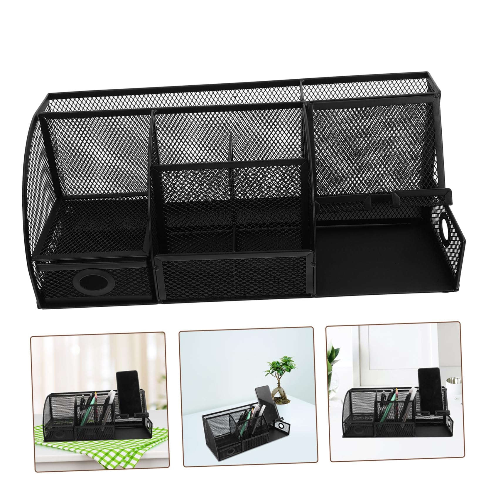 NUOBESTY Porte-stylo de Bureau Organisateur de Papeterie Boîte de Rangement pour Fournitures Conteneur de Rangement de Table Compact