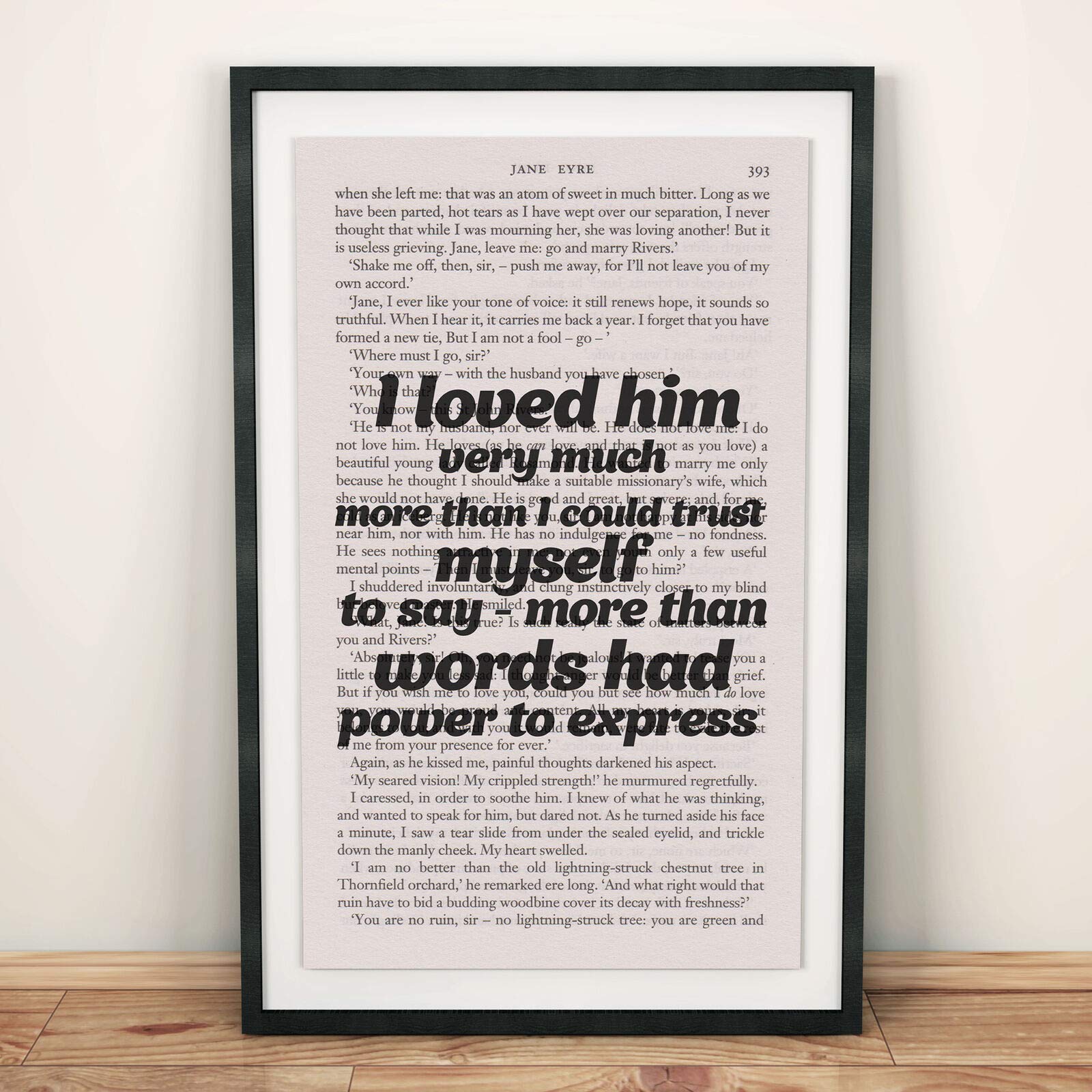 Nuboxx Jane Eyre Book Page I Loved Him Very Much Vintage Poster Metal Tin Signs Iron Painting Plaque Wall Decor Bar Cat Club Novelty Funny Bathroom Toilet Paper Retro Parlor Cafe Store 8X12 Inch