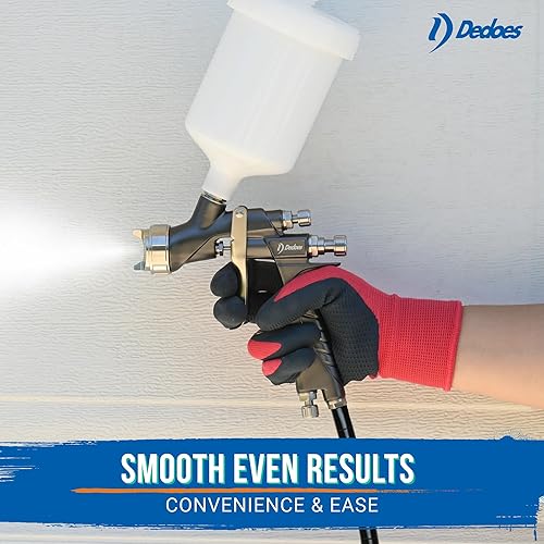 Miniatura 6 de Dedoes - Pistola pulverizadora HVLP de 1,3 mm con taza de plástico de 600 ml - Herramientas de pintura fáciles - Pulverizador de pintura de grado
