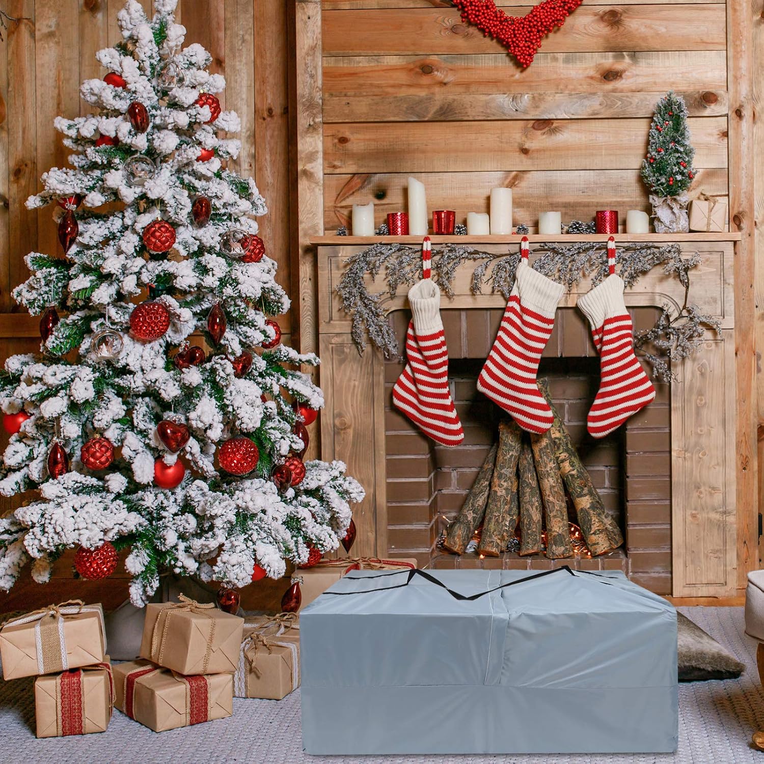Xmas Tree Storage Bag, Portable Zipper Polyester Cloth Home Storage