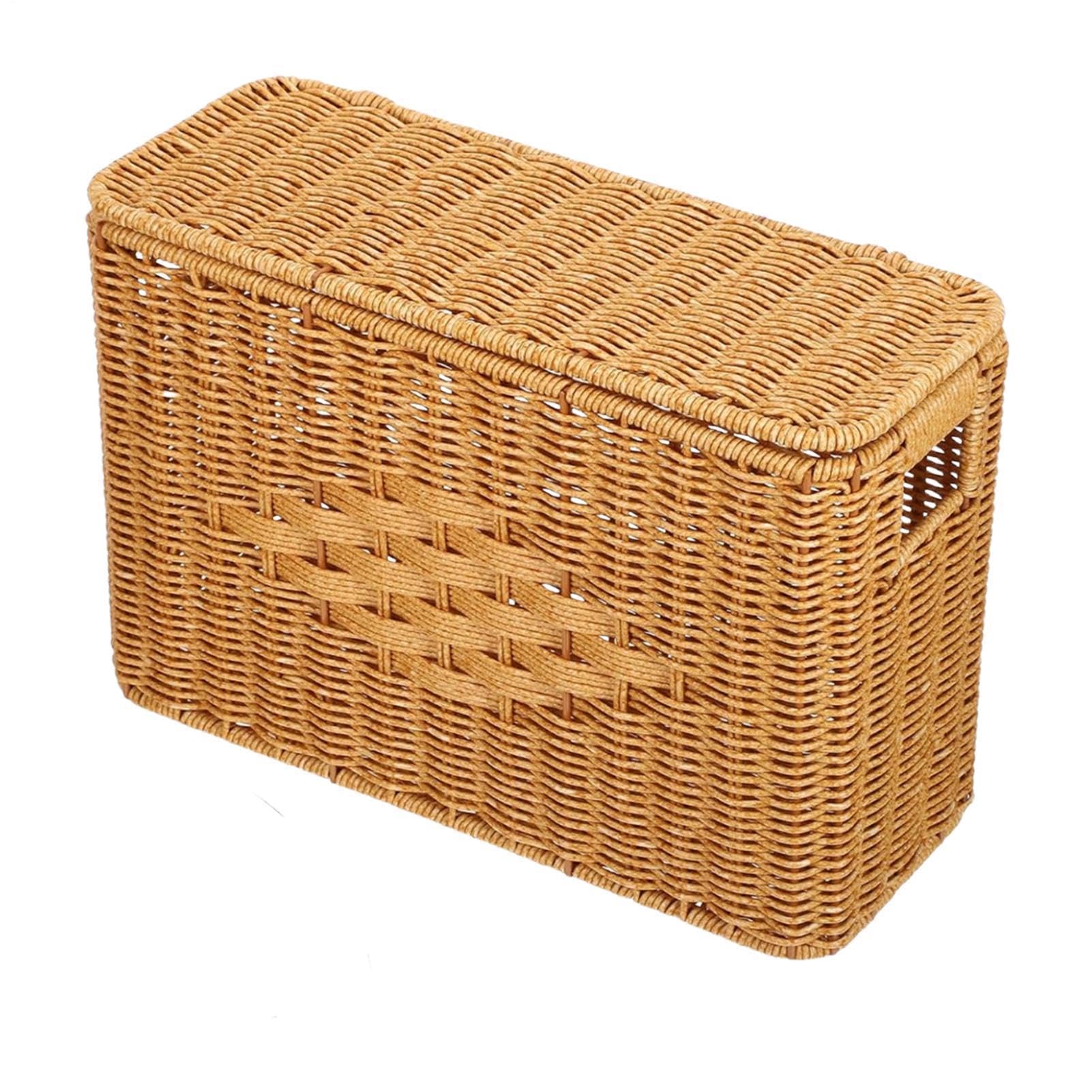 Panier de rangement tissé à couvercle pour optimiser l'espace du dortoir