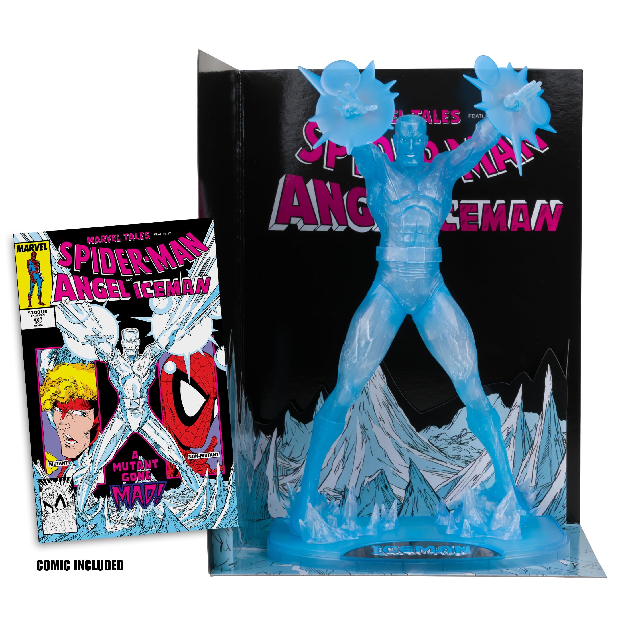 McFarlane Marvel Iceman 1:6th Scale Collectible with Scene (Marvel Tales #229) Red Platinum Edition Toys, Multi-color, 11.5" - Image 2