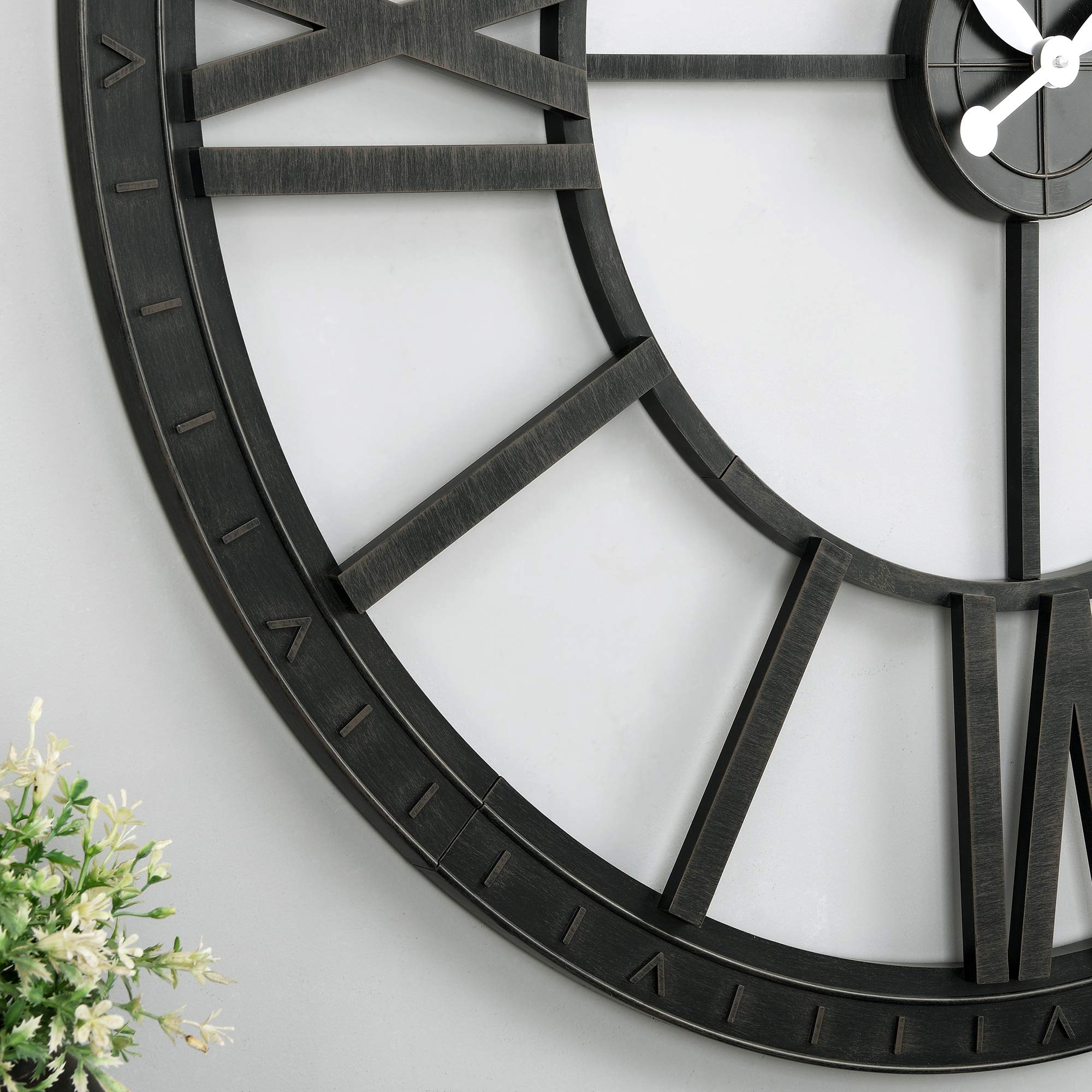 FirsTime & Co.® Black Big Time Clock, American Designed, Black, 40 x 2 x 40 inches